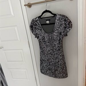 Sequin Silver Dress